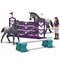 Schleich Horse Club: Lisa's Tournament Training - 7pc Playset, Posable Rider, Foal & Horse Figures, Obstacle-Racing Practice Toy Accessories, Kids 4+